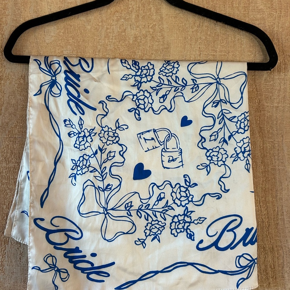 Blue and White Bride Scarf